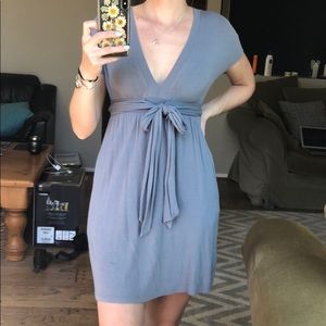 Grey empire waist dress from Anthropologie